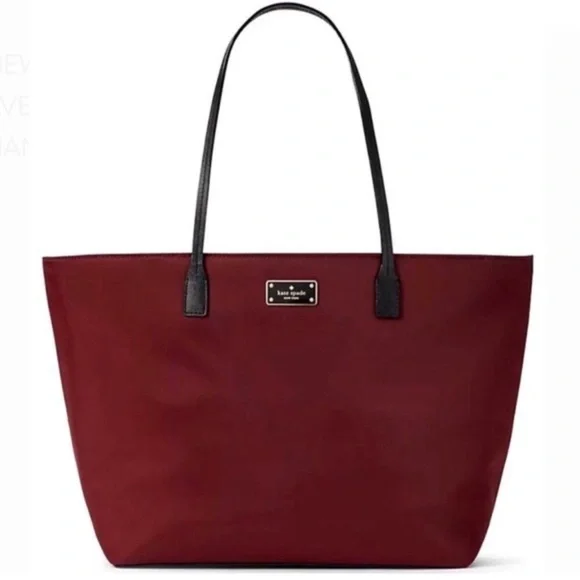 Kate Spade Maroon Merlot Nylon Carry All Tote Bag Brand New - Picture 1 of 8